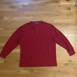 Pendleton Men's Long Sleeve Red Henley Shirt